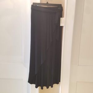 NEW Black faux wrap maxi skirt